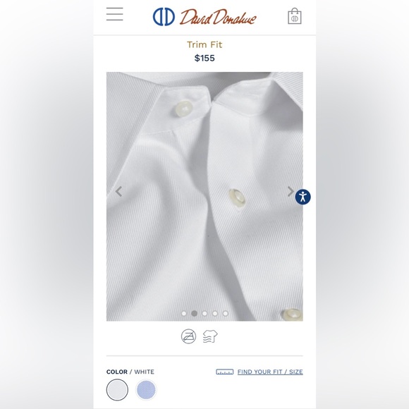 David Donahue - White Non-Iron Dress Shirt - Picture 4 of 10